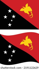 Flag of Papua New Guinea. Papua New Guinea national flag. Papua New Guinea waving flag. flat style.