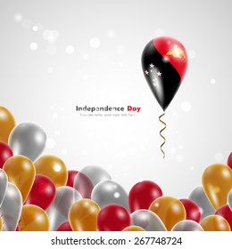 Flag of Papua - New Guinea on balloon. Celebration and gifts. Balloons on the feast of the national day.