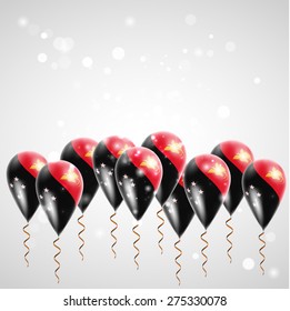 Flag of Papua - New Guinea on balloon. Celebration and gifts. Balloons on the feast of the national day. 