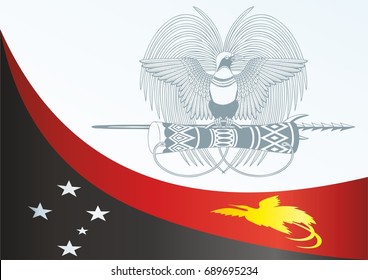 Flag of Papua New Guinea, template for the award, an official document with the flag and the symbol of Papua New Guinea