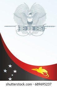 Flag of Papua New Guinea, template for the award, an official document with the flag and the symbol of Papua New Guinea