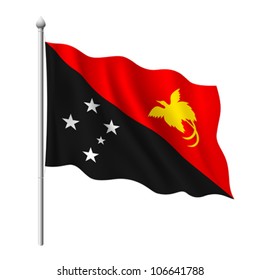 Flag of Papua New Guinea, vector illustration