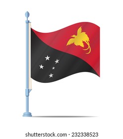 Flag of Papua New Guinea vector illustration