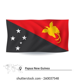 Flag of Papua New Guinea - vector illustration