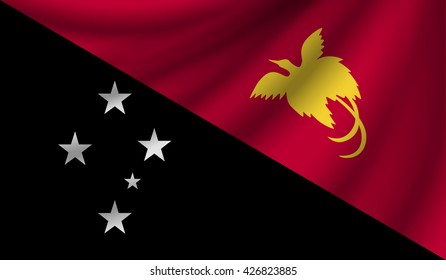 Flag of Papua New Guinea, vector illustration