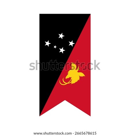 Flag of Papua New Guinea. Papua New Guinea vertical flag icon digital vector illustration. The hanging flag.