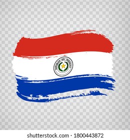 Bandera de Paraguay, fondo de pincel.  Bandera de Paraguay sobre fondo transparente para tu diseño de sitio web, logotipo, aplicación. EPS10.