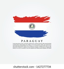 Flag of Paraguay with brush stroke effect and information text, Paraguay flag template design. Vector Eps 10