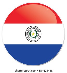 Flag of Paraguay Circle with sparkling star