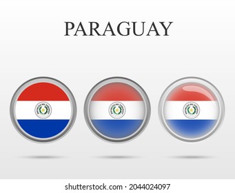 Flag of Paraguay in the form of a circle