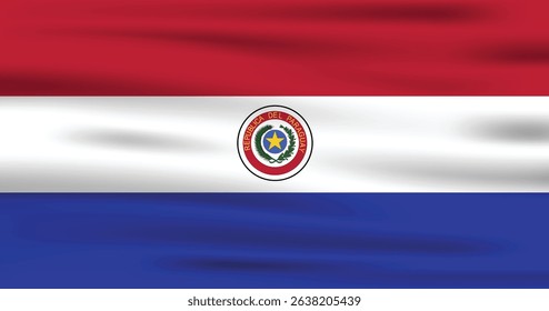 Flag of Paraguay. Flag icon. Standard colors. Standard sizes. Rectangular flag. Computer illustration. Vector illustration