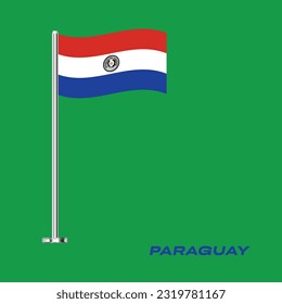Flag of Paraguay, Table Flag of Paraguay, Vector Illustration, Wavy Table Flag of Paraguay.