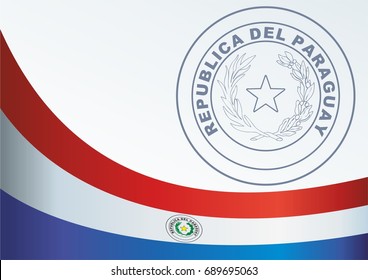 Flag of Paraguay, template for the award, an official document with the flag and the symbol of Paraguay
