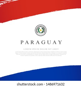Flag of Paraguay. Vector illustration on a white background. Brush strokes are drawn by hand. Independence Day.