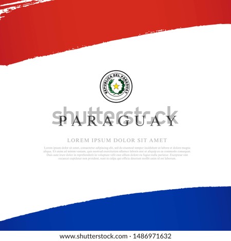 Flag of Paraguay. Vector illustration on a white background. Brush strokes are drawn by hand. Independence Day.