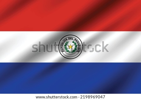 Flag of Paraguay. Paraguay waving flag. flag design, the national symbol of Paraguay, 3D Paraguay flag. 