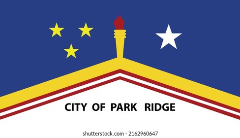 Flag of Park Ridge - Illinois - United States emblem graphic element Illustration template design
