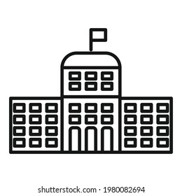 Flag parliament icon. Outline Flag parliament vector icon for web design isolated on white background