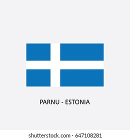 Flag of Parnu - Estonia Vector Illustration
