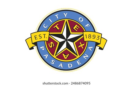 Bandera de Pasadena, Texas, Estados Unidos. 