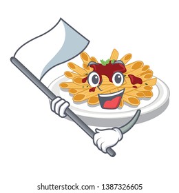 With flag pasta isolated with in the cartoon