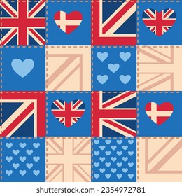 flag pattern with blue and red colors