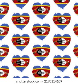 Flag pattern on white background with flag of Swaziland (icons). Vector Illustration