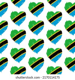 Flag pattern on white background with flag of Tanzania (icons). Vector Illustration