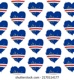 Flag pattern on white background with flag of Cape Verde (icons). Vector Illustration