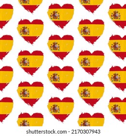 Flag pattern on white background with flag of Spanish (icons). Vector Illustration
