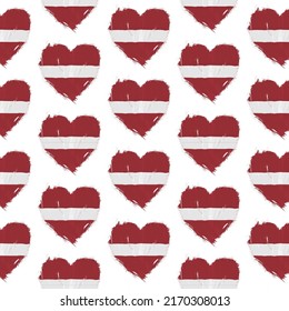 Flag pattern on white background with flag of Latvia (icons). Vector Illustration