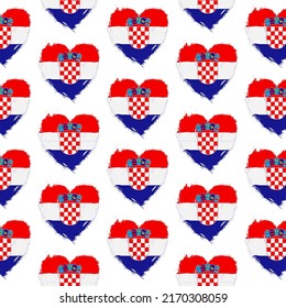 Flag pattern on white background with flag of Croatia (icons). Vector Illustration