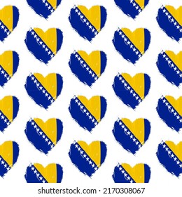 Flag pattern on white background with flag of Bosnia-Herzegovina (icons). Vector Illustration