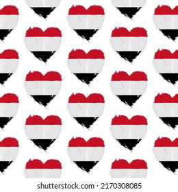 Flag pattern on white background with flag of Yemen (icons). Vector Illustration