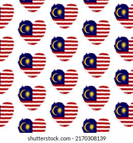 Flag pattern on white background with flag of Malaysia (icons). Vector Illustration