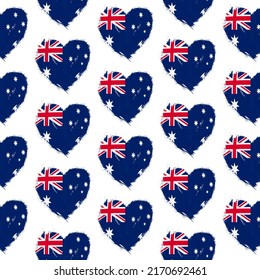 Flag pattern on white background with flag of Australia (icons). Vector Illustration