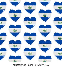 Flag pattern on white background with flag of El Salvador (icons). Vector Illustration
