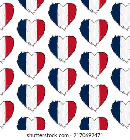 Flag pattern on white background with flag of French (icons). Vector Illustration