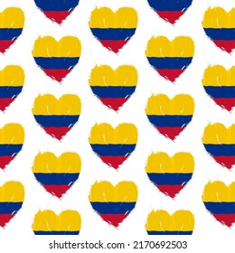 Flag pattern on white background with flag of Colombia (icons). Vector Illustration