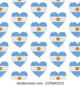 Flag pattern on white background with flag of Argentina (icons). Vector Illustration