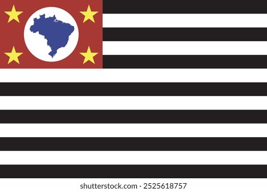 The flag of the São Paulo state. Vector illustration