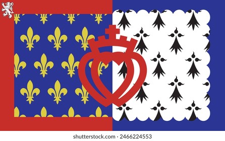 Flagge der Provinz Pays de la Loire. Vektorillustration