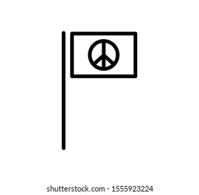 Flag peace sign icon vector illustration