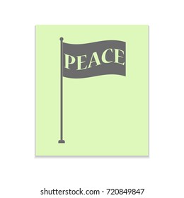 Flag of peace Vector black icon on color sticker. Material design