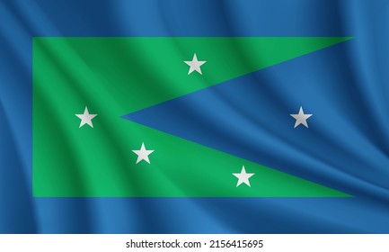 Flag of Peconic County, New York, USA. Realistic waving flag of Peconic County vector background.