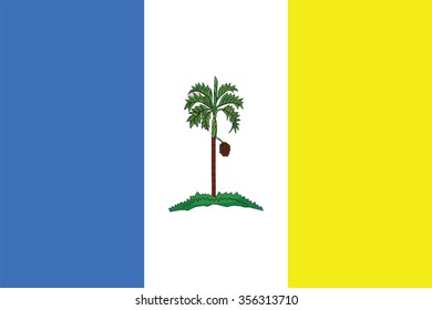 Flag Of Penang State And Federal Territory Of Malaysia. Vector Illustration. 