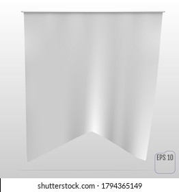 Bandera, Pennant o Banner White Realist Mockup.