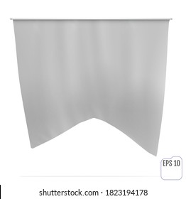 Flag, Pennant or Banner White Realistic Mockup.