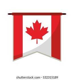 flag pennant canadian red and white