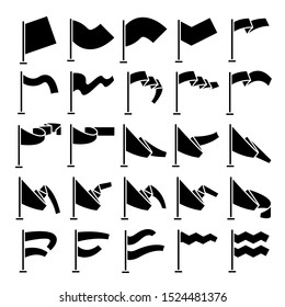 flag and pennant icons set